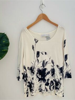 BETA’S CHOICE | Women’s Cream Floral Print Scoop Neck Top